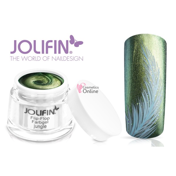 Gel UV Jolifin cu sidef Flip Flop Jungle 5 ml